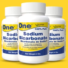 Arymar Pure Sodium Bicarbonate Powder 4 fl oz (Pack of 3) - Natural Baking Soda