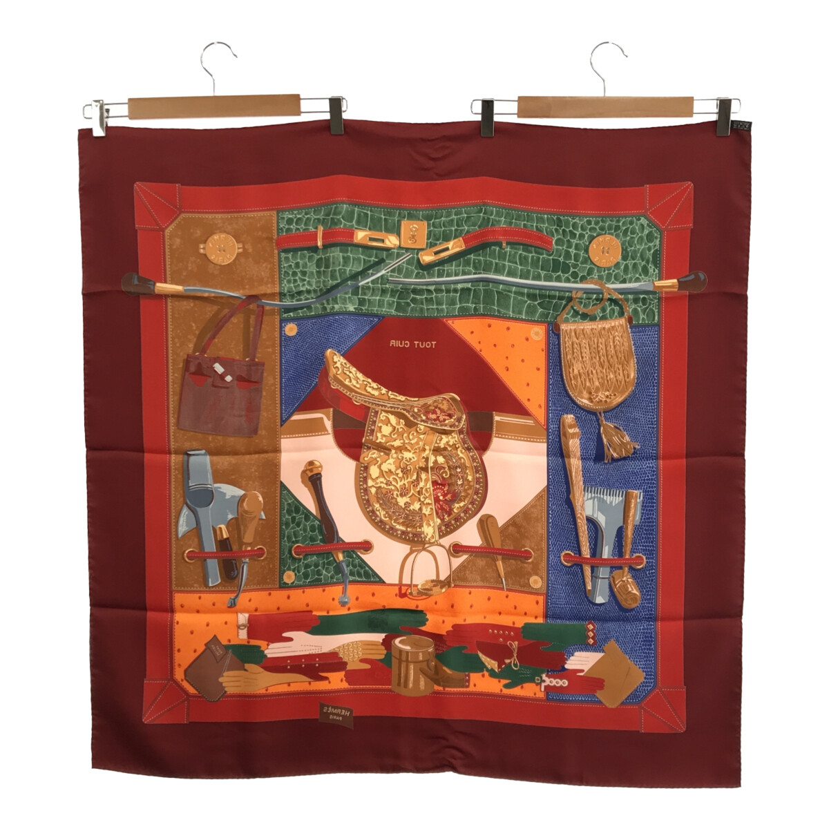 Hermesスカーフ　Hermes90cm Hermes Carre90 Scarf Tout Cuir All Leather Silk Red M1788 | eBay