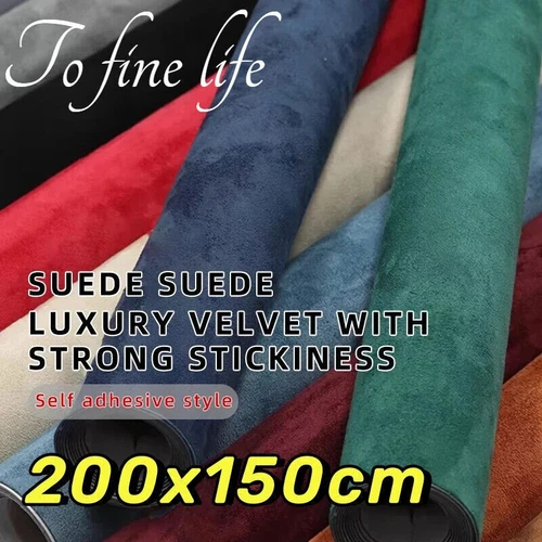 Black Alcantara Style Self Adhesive Car Interior Vinyl Wrap Faux Suede 200X150 - Picture 1 of 23