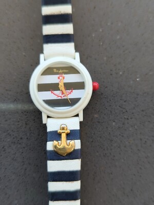 Vintage Women s PIERRE LANNIER Watch Navy Sailor Anchor Made In France 