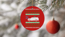 Ford Excursion Ugly Christmas Sweater Circle Ornament