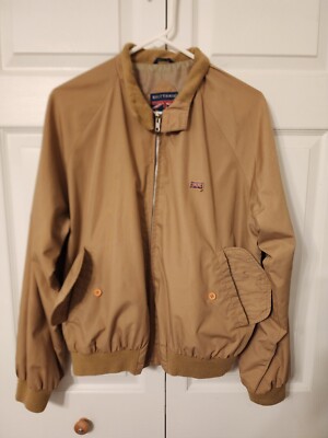 Vintage Britannia Westwind Jacket Men s Large Brown Lined Full Zip Retro Preppy