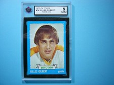 1973/74 TOPPS NHL HOCKEY CARD #74 GILLES GILBERT ROOKIE KSA 8 NM/MINT SHARP+