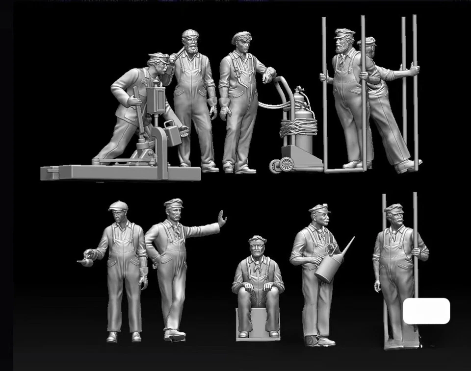 1/35 Scale WwII Railway Engineer 10 Resin Figures Model - Image 3 of 3
