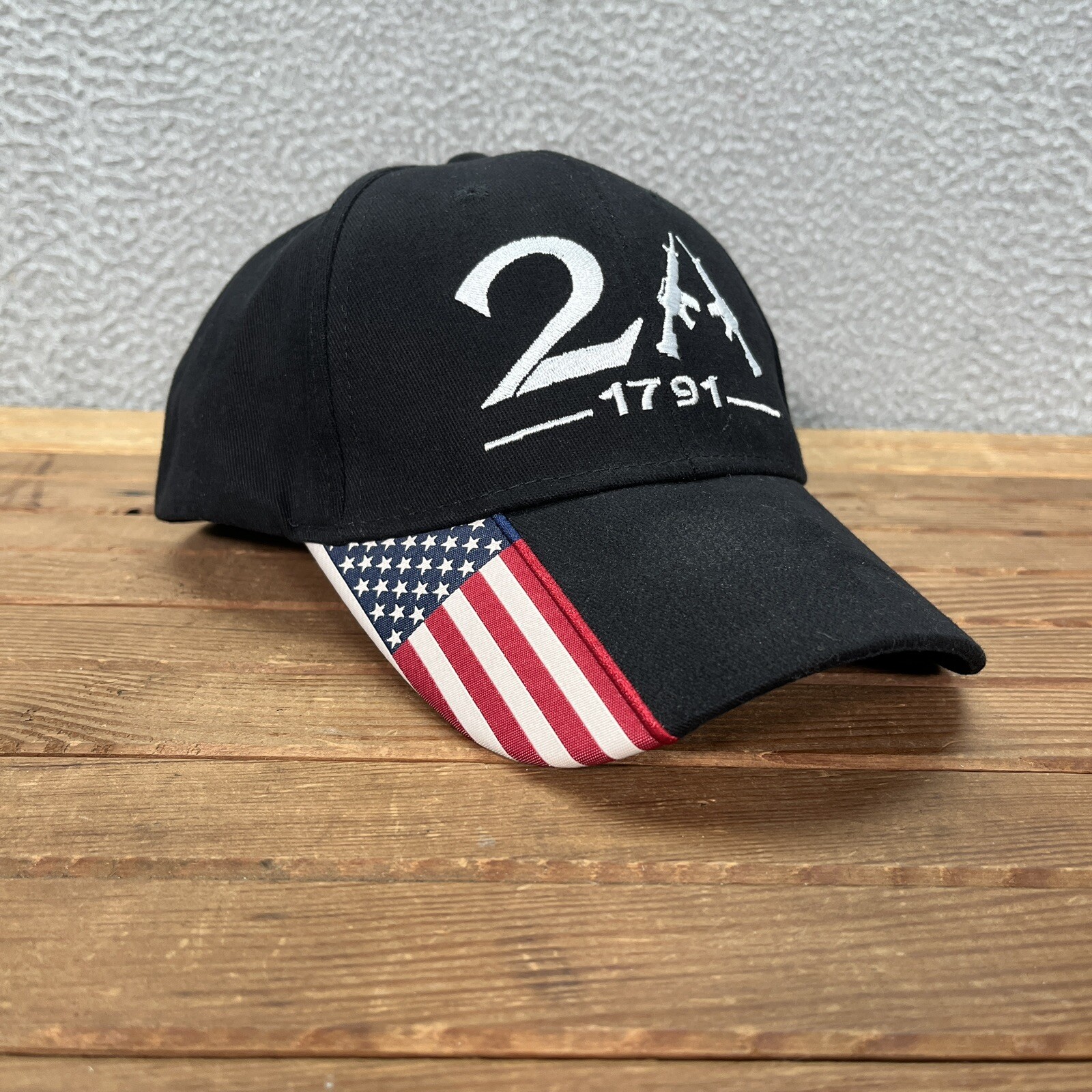 2nd Amendment Hat Adult Black White Strap Back Cap Patriotic