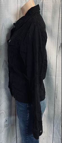 Hard Tail Forever Linen Jacket L225 Black Button Blazer Casual Women's Small - Picture 11 of 13