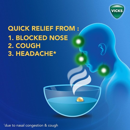 Vicks VapoRub SteamPods , For Steam Inhalation, Quick relief from blocked nose - Picture 4 of 7