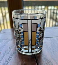 Frank Lloyd Wright Stained Glass Window Votive Candle Holder Arts & Craft 3-1/2"