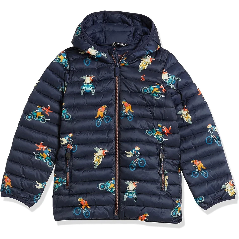 Joules Cairn Packaway duschfeste Jungen Jacke wattiert leicht Alter 1-12 Jahre