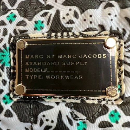 Marc by Marc Jacobs Quilted Tablet Bag Green White Brown 10.5"x8" Workwear - 第 7/8 張圖片