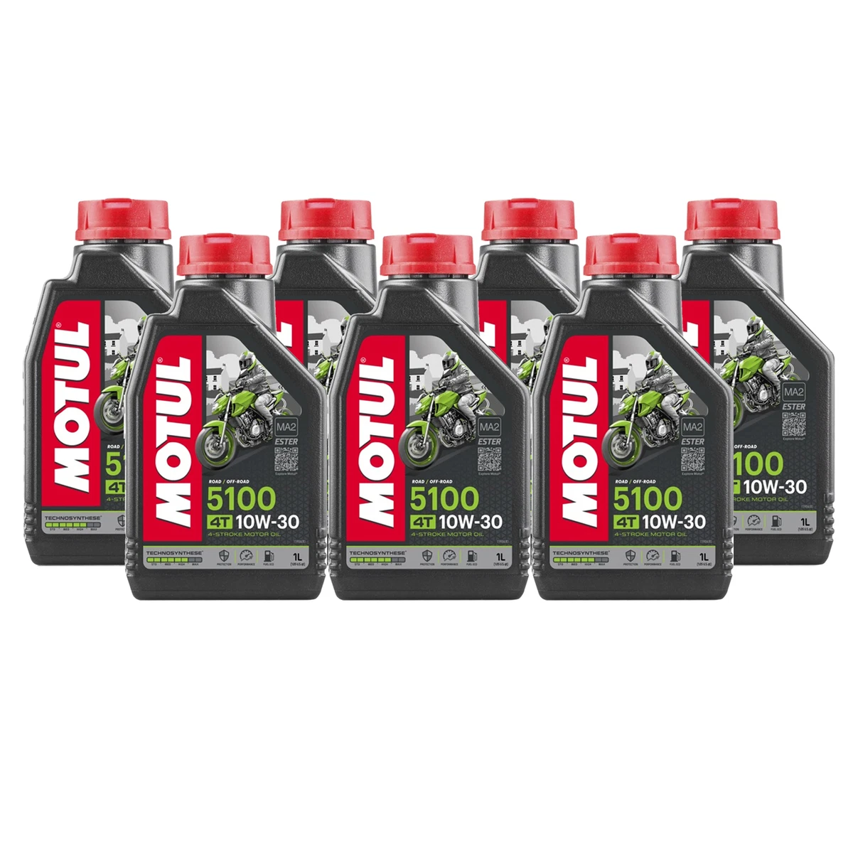 Motul 5100 4T 10W30 Technosynthese Ester tech Stroke 7L Engine Motor Oil 7 x 1L