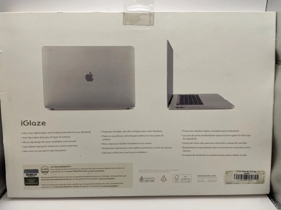 Funda rígida Moshi iGlaze para MacBook Pro de 16" 2020 (Stealth Clear) 99MO124901 Foto 2 de 2