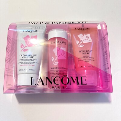 Lancome Prep & Pamper Kit - Cleanse, Tone & Hydrate (Mousse & Tonique & Mask)