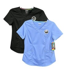 Scrubstar Women's Fashion Premium Performance Mock Wrap Scrub Top Sz Extra Small