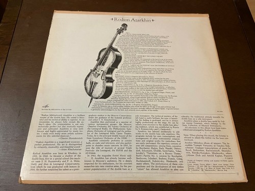 Rodion Azarkhin~Incredible Virtuoso on Double Bass~Classical LP~Bach, Saint Saen - Picture 2 of 2
