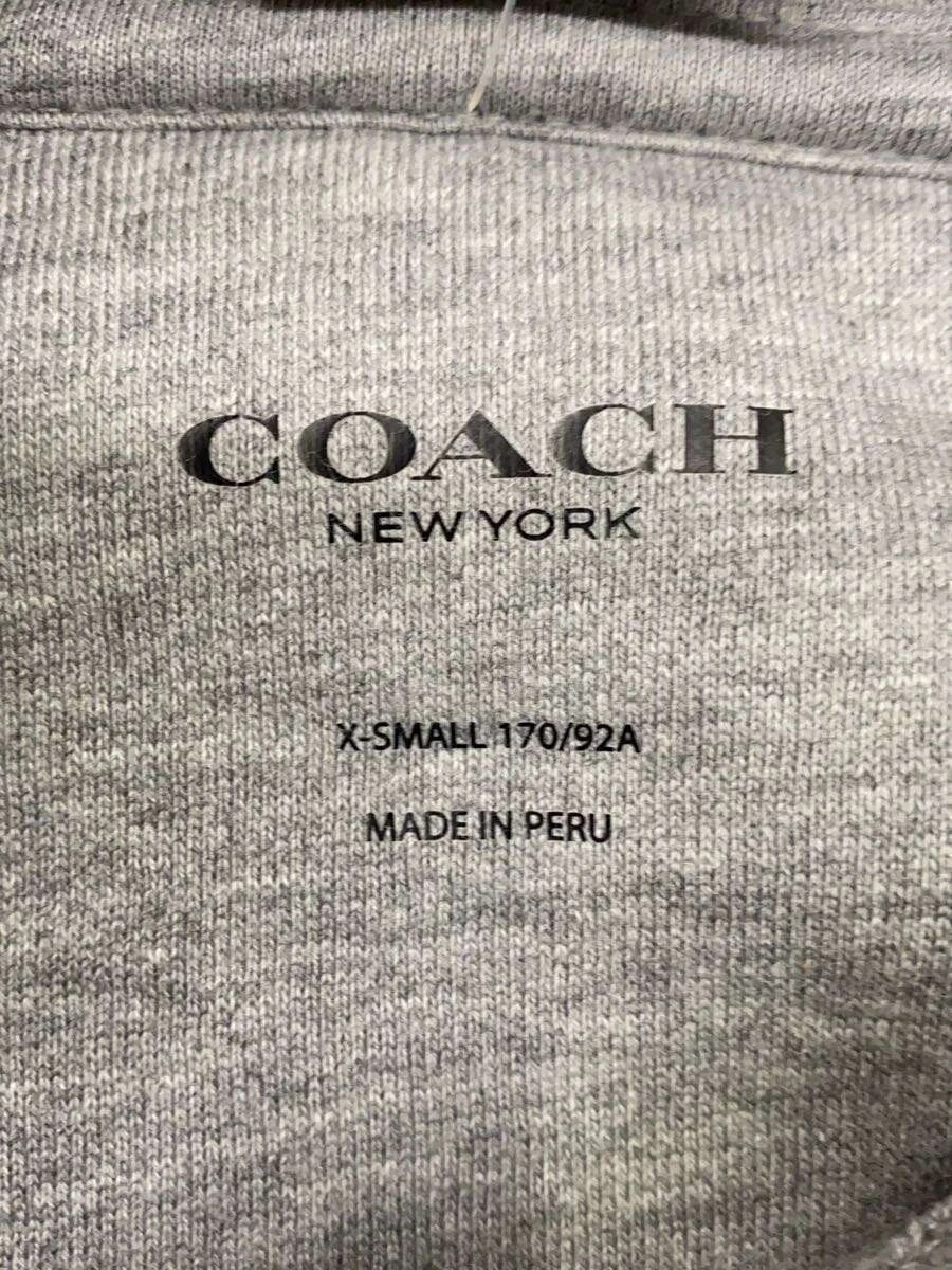 Felpa Coach con cappuccio XS cotone grigio tinta unita F78299 usata