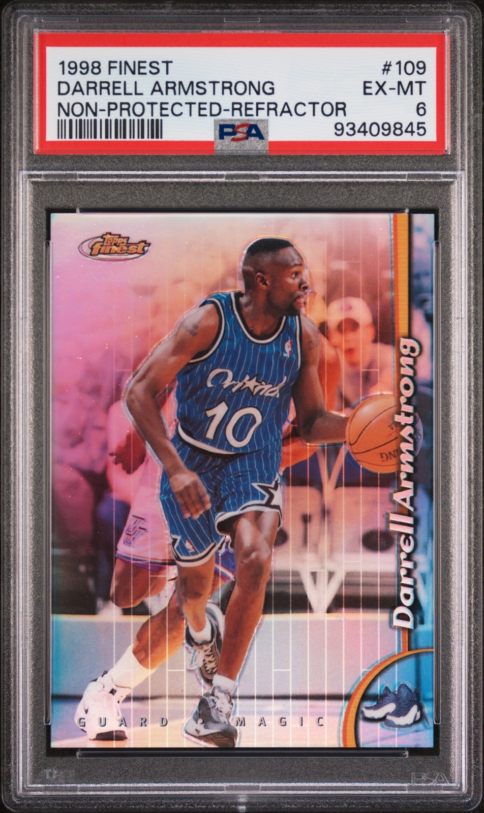 1998 TOPPS FINEST NON-PROTECTED-REFRACTOR #109 DARRELL ARMSTRONG PSA 6