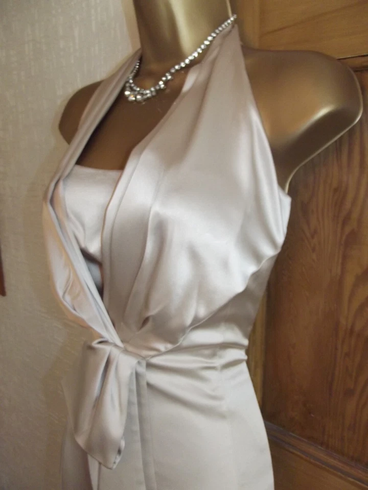 Karen Millen  Long Maxi Dress Deco Champagne Ball Prom dress  Size 14 uk US 10 - Image 3 of 4