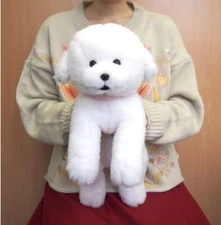 Sun Lemon Lap-Sized Bichon Frise Plush Toy S 38cm Knee Series-Dog Japan