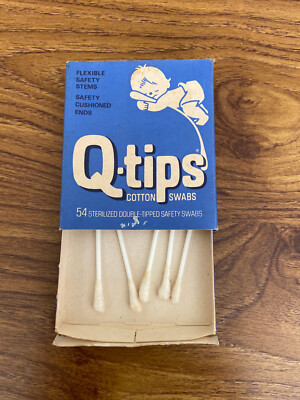 Vintage Q-Tips Wattestäbchen Vintage Karton Päckchen