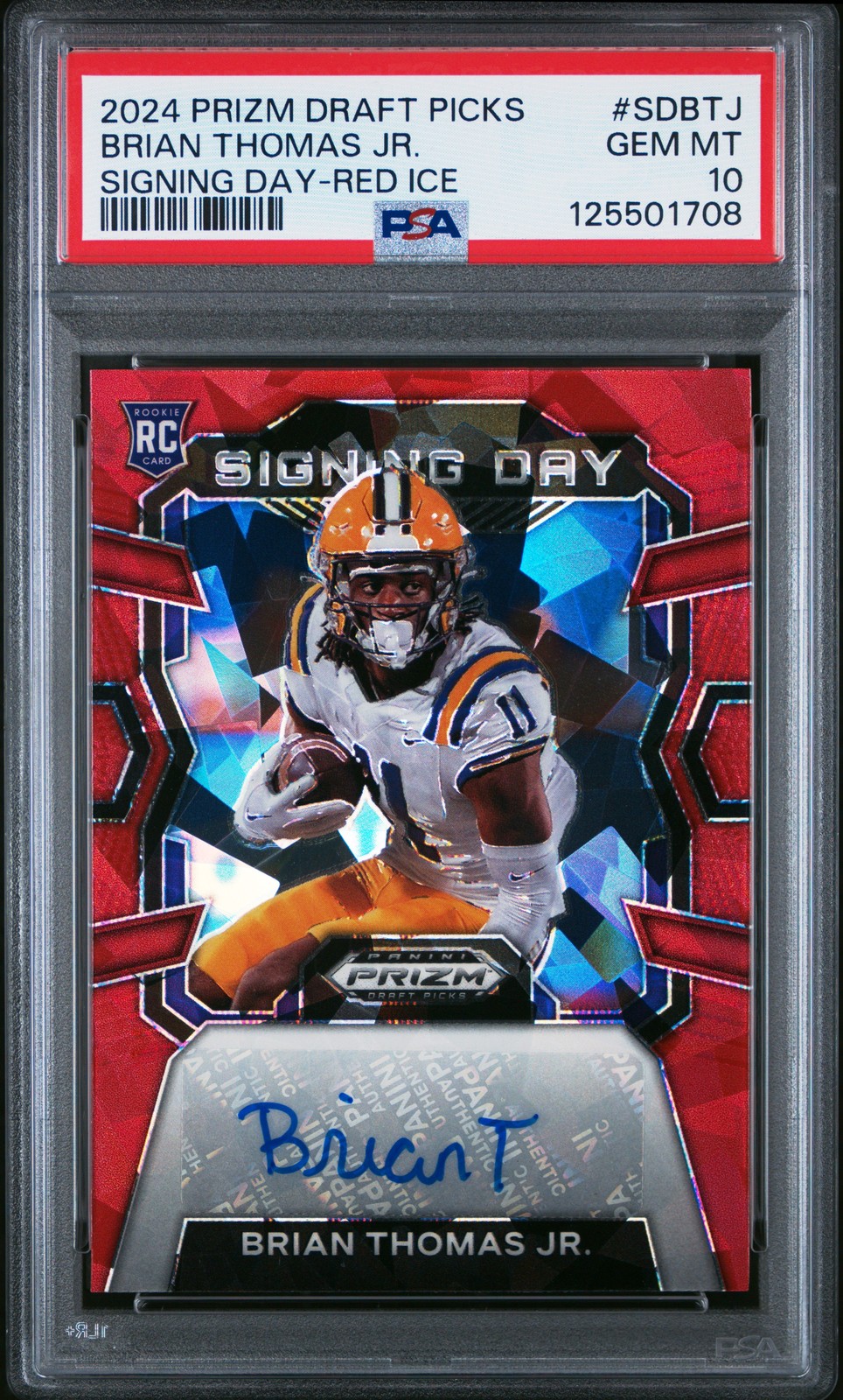 Brian Thomas Panini Prizm Draft Picks Signing Day #SDBTJ Red Ice