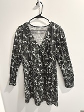 Nine West Long Sleeve Wrap dress SizeXXL Black & White Casual