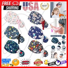 6 Pcs Scrub Caps Women with Buttons