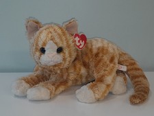 TY Classic Cobbler Tabby Cat Plush TySilk Orange Striped Kitten 2017 w/ Tags