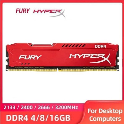 HyperX Fury 8GB DDR4 2400MHZ PC4-19200 1.2V 288-Pin Non-ECC Desktop Memory RAM