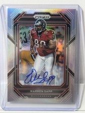 2022 Panini Prizm Football Warren Sapp Tampa Bay Bucs HOF Silver Prizm Auto