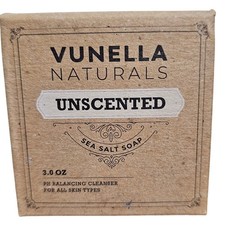 Vunella Unscented Sea Salt Soap Bar Vegan Palm Free Hypoallergenic Made in USA