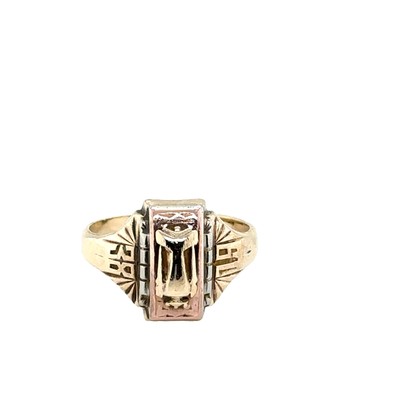 10K Solid Tri Colored Gold 1938 Josten Dura-Tone Class Vintage