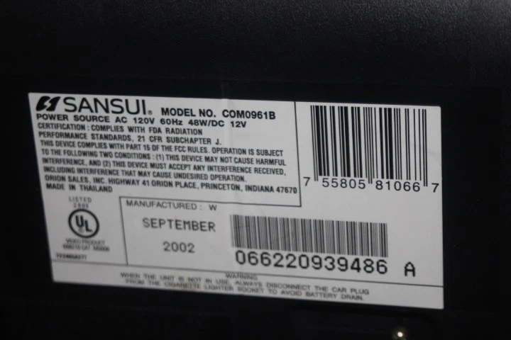 Sansui COM0961B 480i 9" Color CRT TV VHS Tested No Remote Vintage Gaming - Image 4 of 4