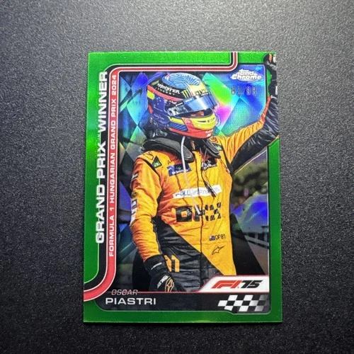 2025 Topps Chrome Formula 1 Oscar Piastri #105 Green Refractor #’d /99 McLaren