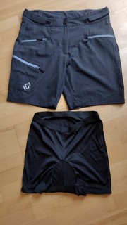 Crane Damen Fahrradshorts mit Innenhose Gr. M (40 42) schwarz