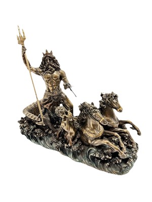Veronese Design Poseidon / Neptun Figur   Cold Cast Bronze   Mythologie
