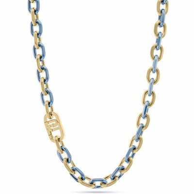 LIU JO Luxury Womens Necklace LJ2651 Stainless Steel Golden Blue