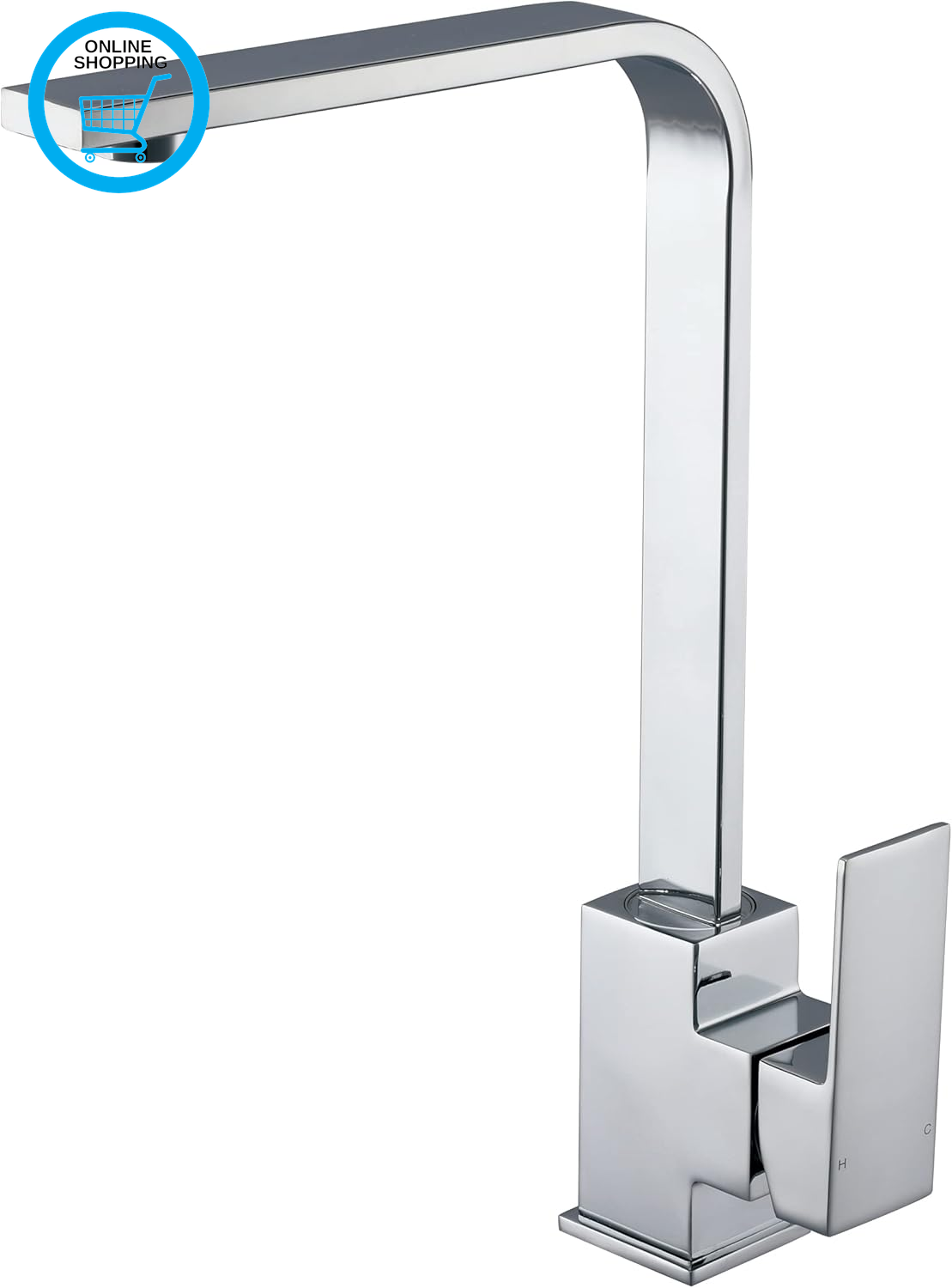 Square Kitchen Tap Modern Kitchen Mixer Taps Chrome Monobloc Sink Mixer Tap for