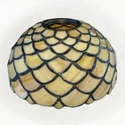 Vintage Amber Tiffany Style Fishscale Stained Glass Lamp Shade - 6.5"