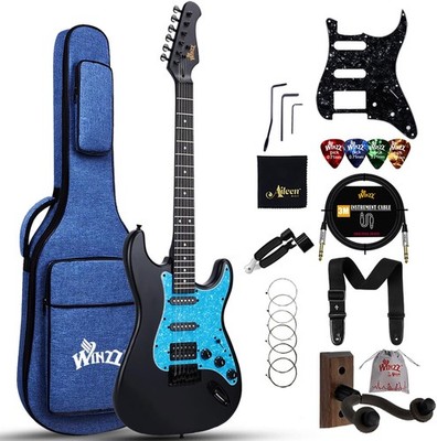 Winzz Erwachsene E-Gitarre 4/4 Größe, HSS Tonabnehmer, E-Gitarre ST für Anfänger
