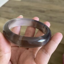 Natural Ice Amethyst Chalcedony Bracelet Fashion woman 55mm inner diameter