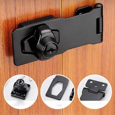 3" Locking Hasp and Staple Padlock Garage Lock Cupboard Shed with Keys US