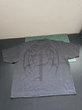 youngla backbone tee size Medium M Dark Gray Light Distressed NWT