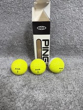Set of 3 NIB Vtg Ping Eye Long Flytime Golf Balls 2 Tone Yellow White Karsten 2
