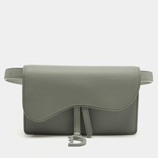 Dior Saddle Grey Leather Belt Bag