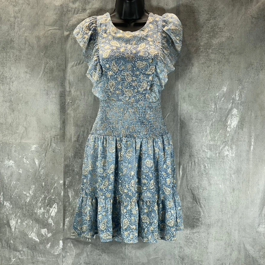 Abito donna MICHAEL MICHAEL KORS Petite Chambray Paisley con volant a fumè TG P M