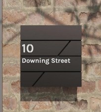 Personalised Engraved Modern Letterbox -Anthracite - Lockable Post Box