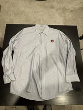MENS CUTTER & BUCK BLUE AUBURN UNIVERSITY LONG SLEEVE BUTTON DOWN SHIRT - L