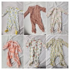 Carter's Baby Girls Footed Sleeper Lot Of 6 Size 3M Multicolor All Over Print