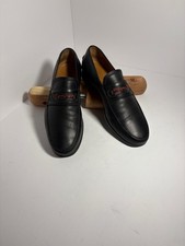Men's GUCCI Black Leather Loafers Size US 8.5
